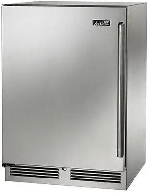 24 Inch Built-in Undercounter Outdoor Refrigerator with 5.2 cu. ft. Capacity, 2 Adjustable Wire Shelves, Commercial Stainless Steel Construction, 1,000-BTU Compressor, ENERGY STAR and Digital Temperature Control: Panel Ready, Left Hinge Door Swing