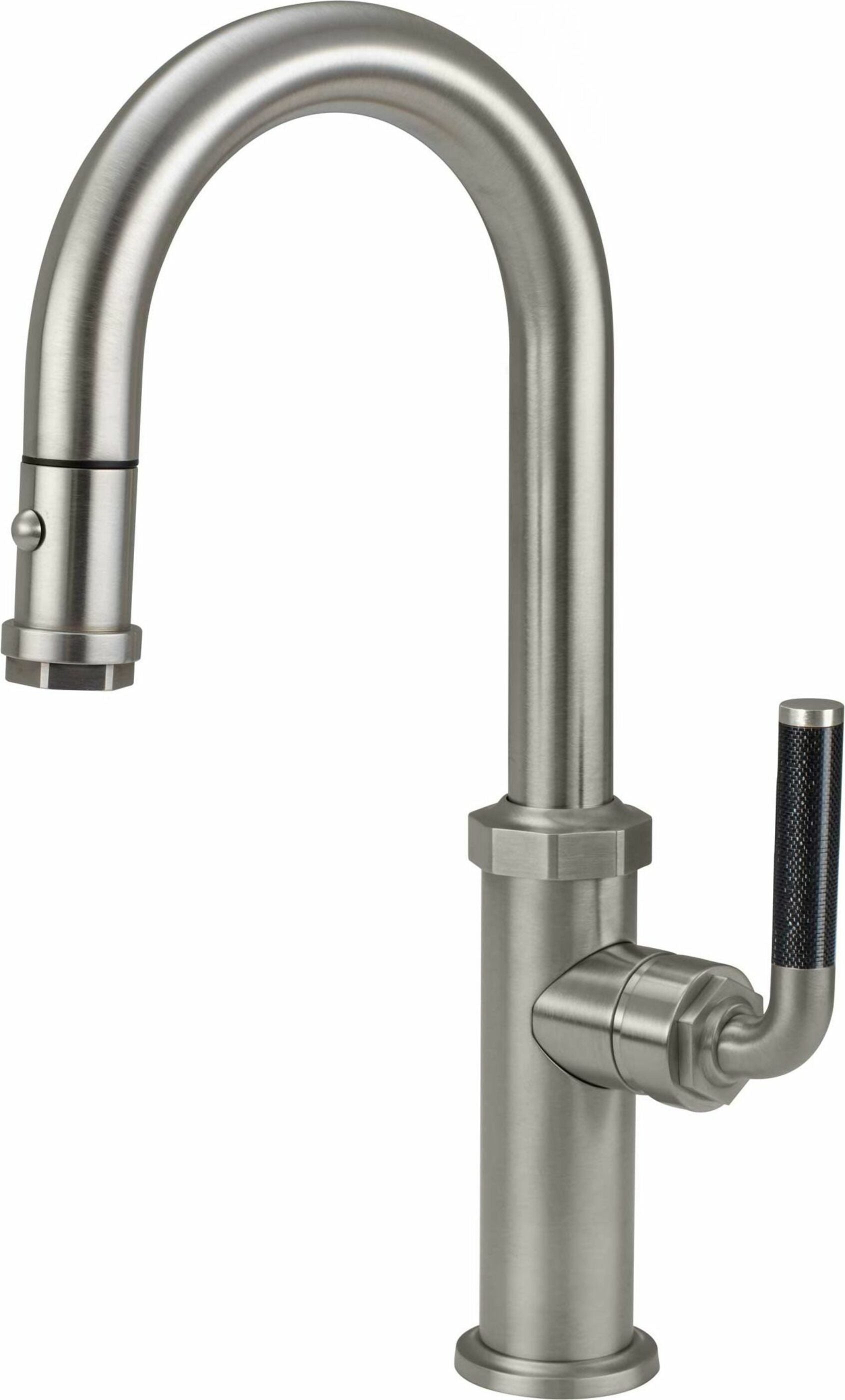 California Faucets - K30-101-FL-SN - Pull-Down Prep/Bar Faucet with Button Sprayer  - Satin Nickel  - Descanso