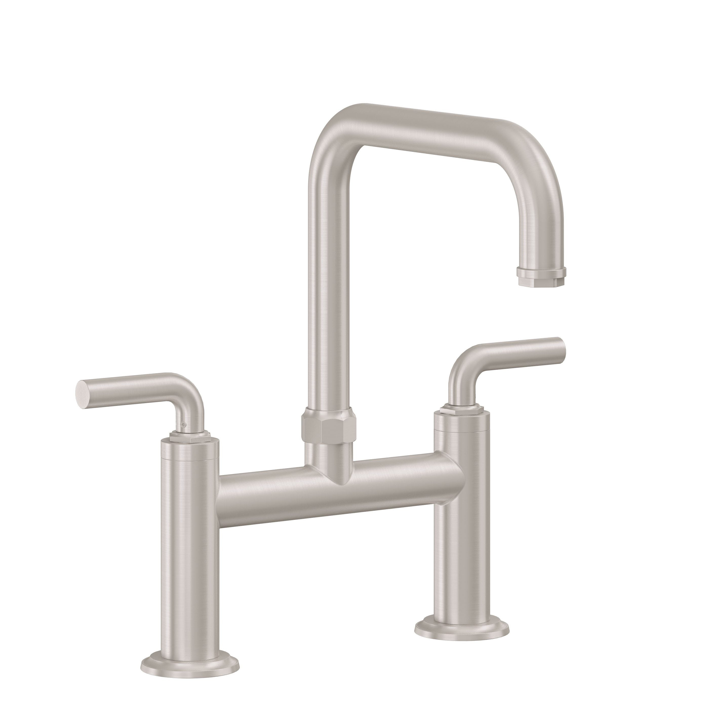 California Faucets - K30-123-TL-SN - Bridge Kitchen Faucet - Quad Spout - Satin Nickel  - Descanso