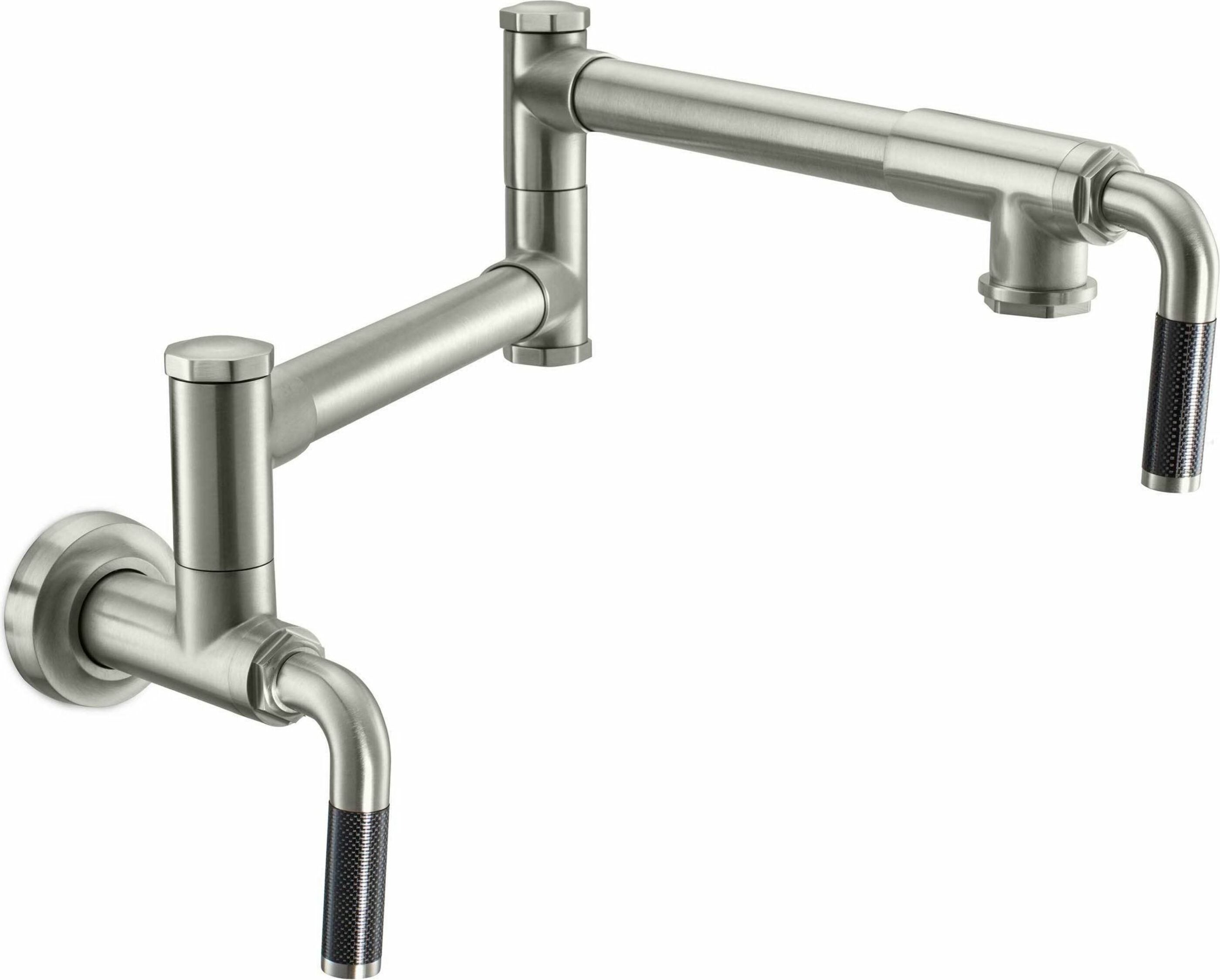 California Faucets - K30-200-FL-SN - Pot Filler - Dual Handle Wall Mount - Industrial - Satin Nickel  - Descanso