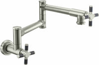 California Faucets - K30-200-FX-SN - Pot Filler - Dual Handle Wall Mount - Industrial - Satin Nickel  - Descanso