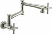 California Faucets - K30-200-SX-SN - Pot Filler - Dual Handle Wall Mount - Industrial - Satin Nickel  - Descanso