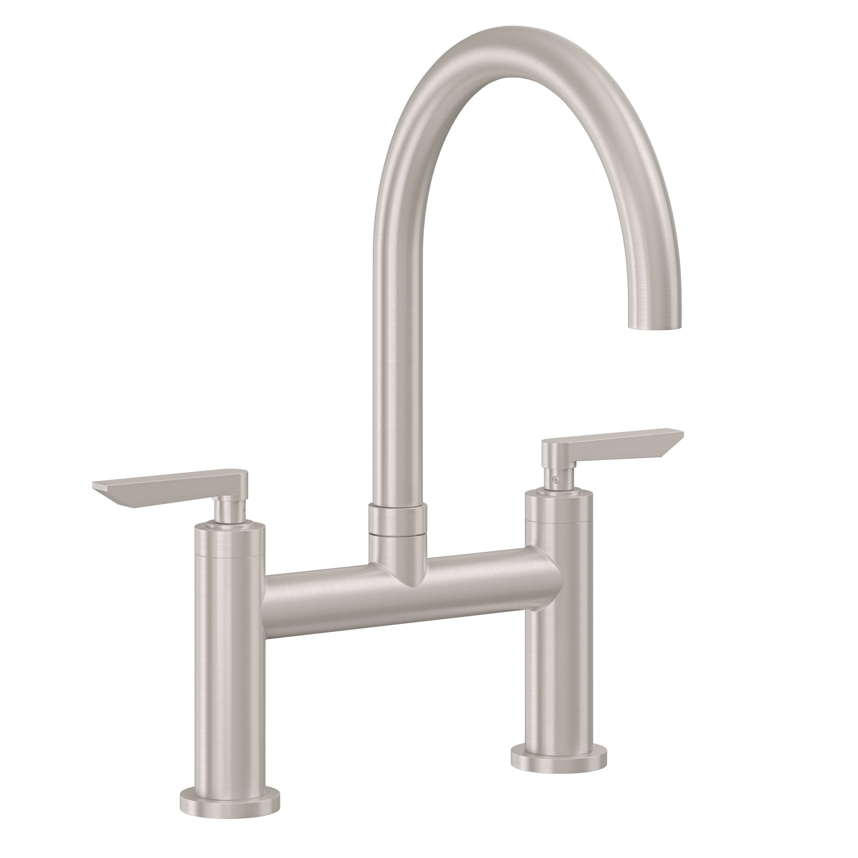 California Faucets - K51-120-45-SN - Bridge Kitchen Faucet - Arc Spout - Satin Nickel  - Corsano