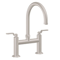 California Faucets - K81-120-BL-SN - Bridge Kitchen Faucet - Arc Spout - Satin Nickel  - Descanso Works