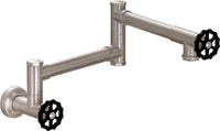 California Faucets - K81-200-BWH-SN - Pot Filler - Dual Handle Wall Mount - Industrial - Satin Nickel  - Descanso Works