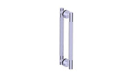 Kartners - 3667808-99 - Circo Knurled - 8" Inch Double Shower Door Handle  - Polished Chrome