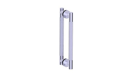 Kartners - 3667812-99 - Circo Knurled - 12" Inch Double Shower Door Handle  - Polished Chrome