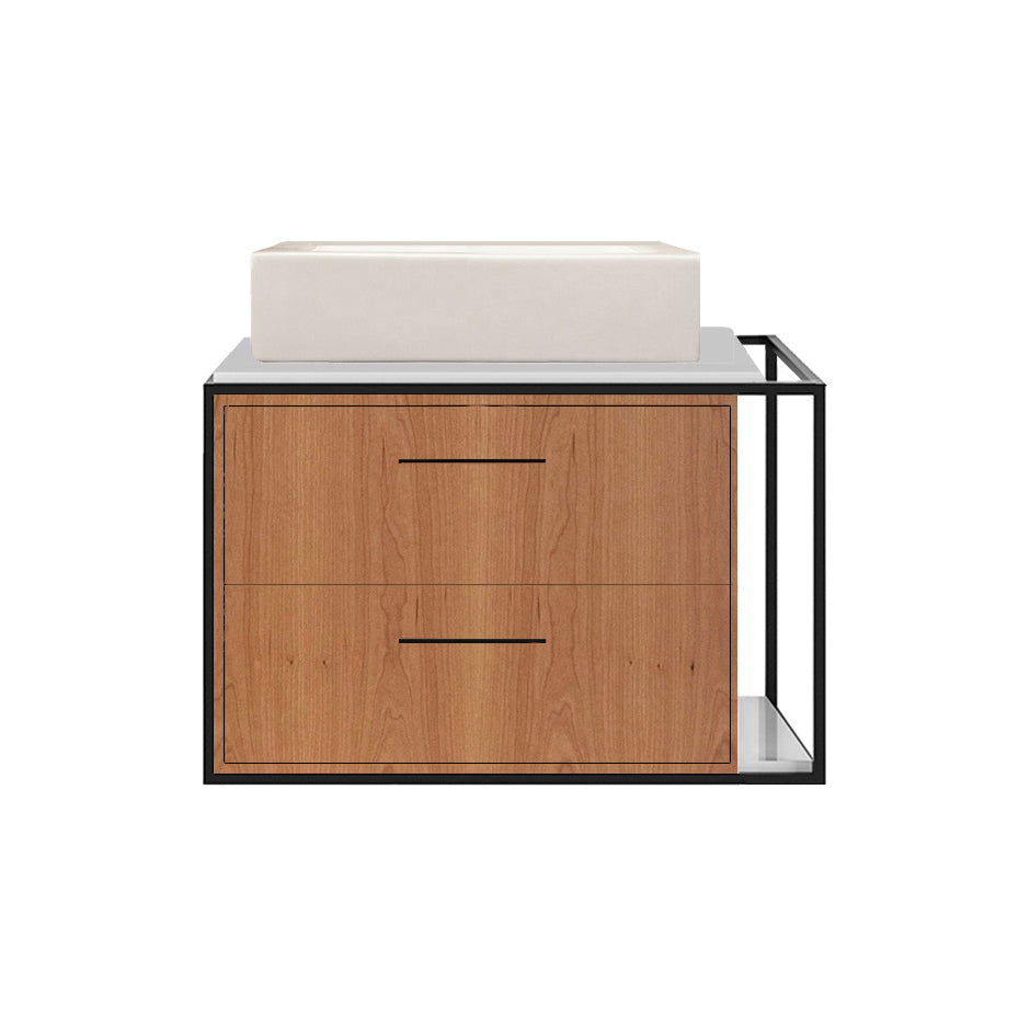 Solid surface countertop for wall-mount under-counter vanity, LIN-VS-24L. Sold together with the cabinet and metal frame.  W: 20 1/2", D: 20 3/4", H: 1/2". - Maison&Co.