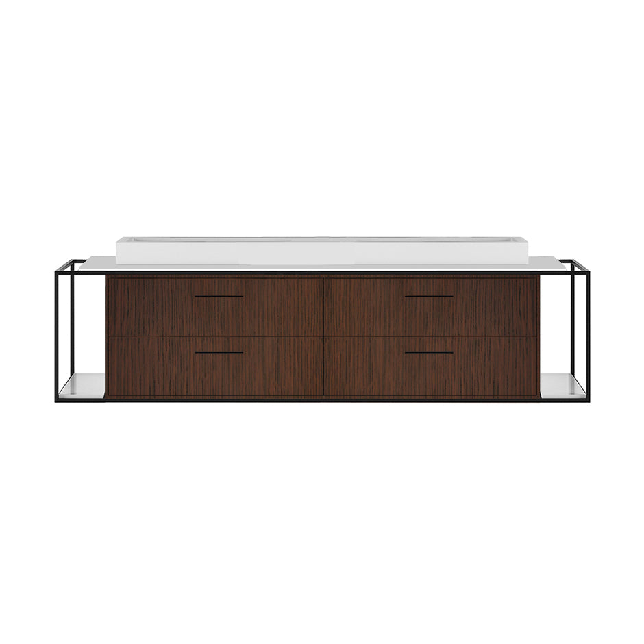 Metal frame  for wall-mount under-counter vanity LIN-VS-72B. Sold together with the cabinet and countertop.  W: 72", D: 21", H: 16". - Maison&Co.