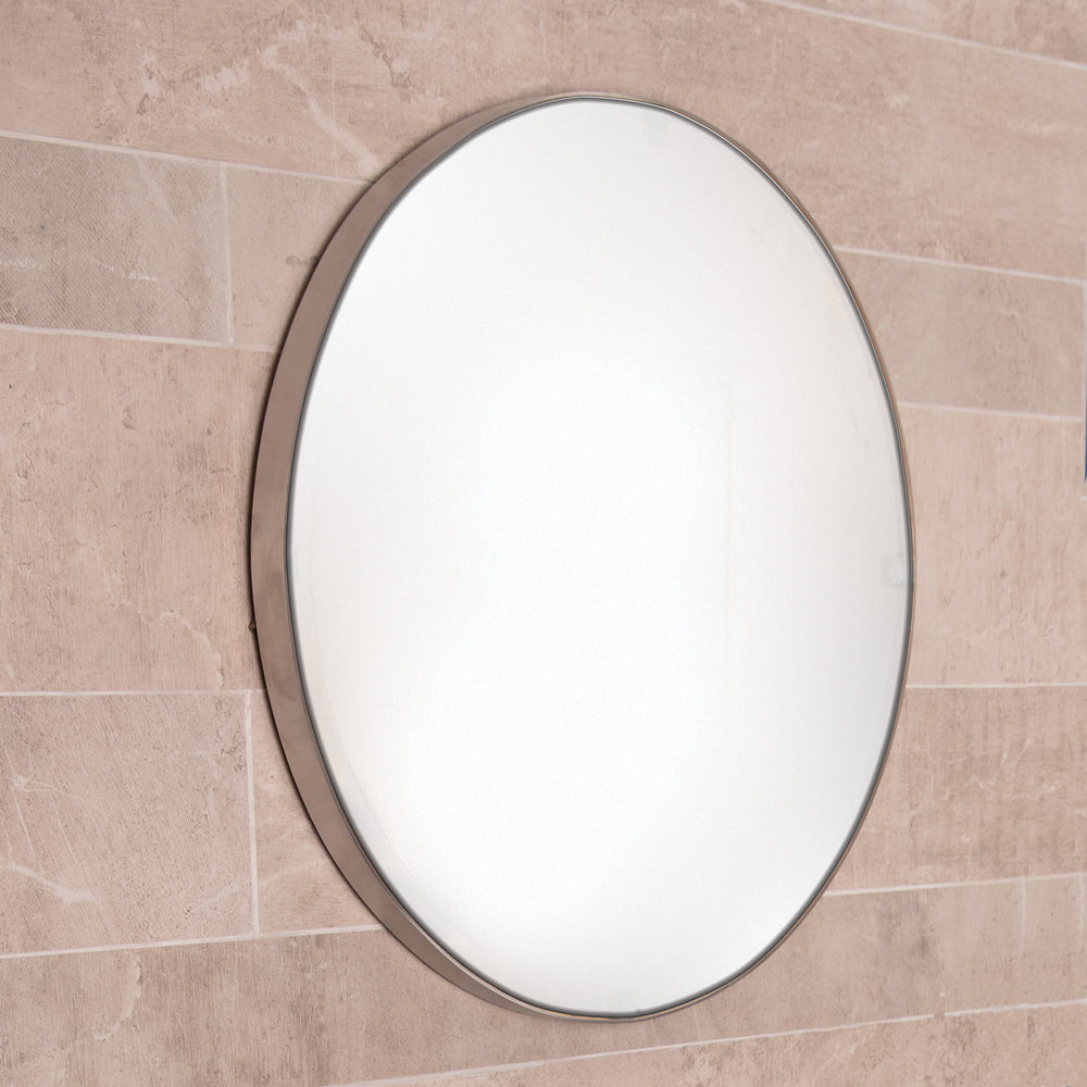 Wall-mount mirror with metal frame and eye bracket. - Maison&Co.