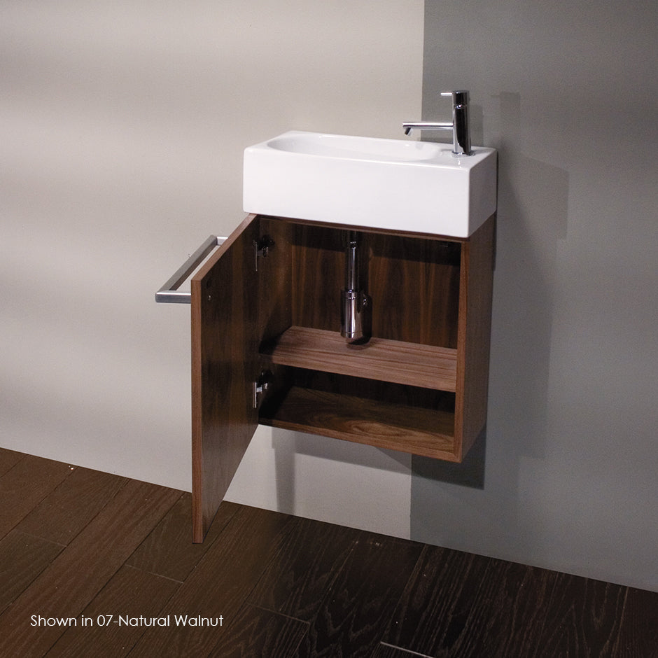 Wall-mount under-counter vanity with one adjustable shelf behind a door, brushed stainless steel pull can be used as a towe bar. 19 1/2"W x 9 1/2"D x 19 1/2"H (washbasin #2982 sold separately) - Maison&Co.