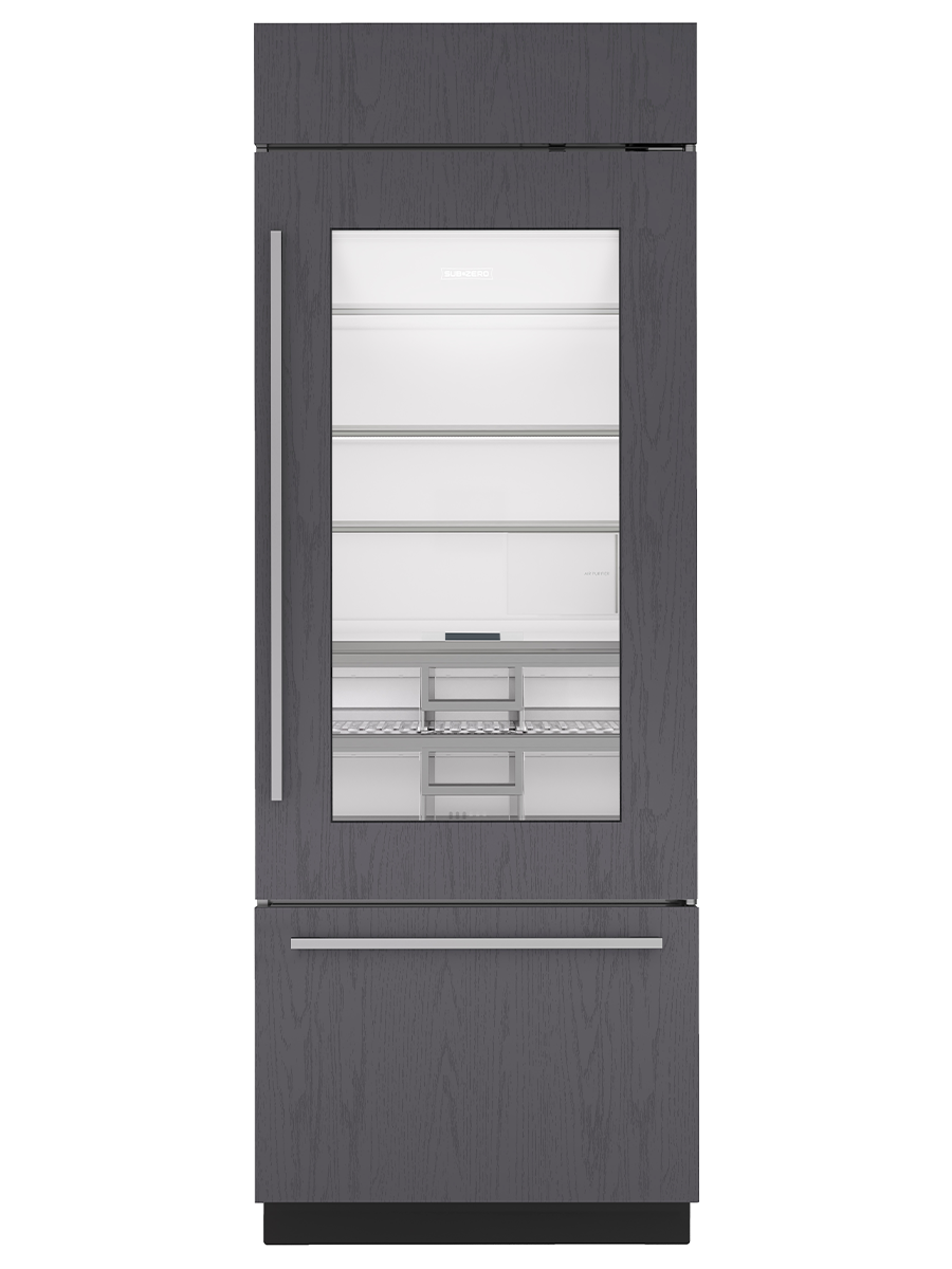 30" Classic Over-and-Under Refrigerator/Freezer with Glass Door