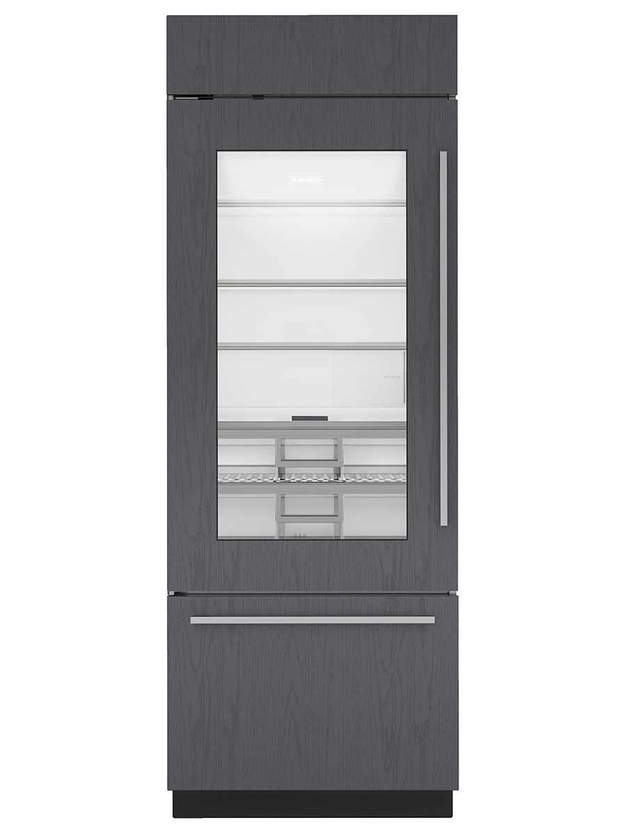 30" Classic Over-and-Under Refrigerator/Freezer with Glass Door