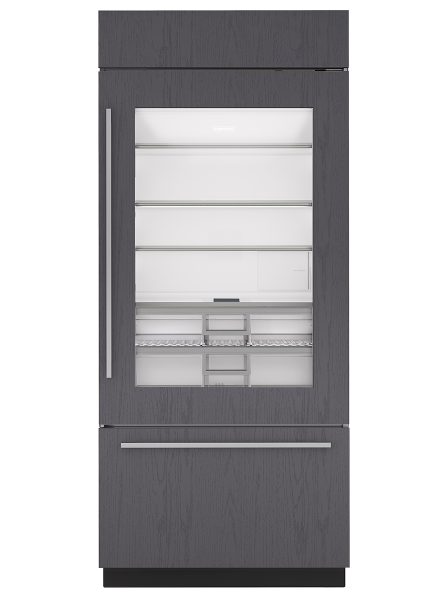 36" Classic Over-And-Under Refrigerator/Freezer With Glass Door