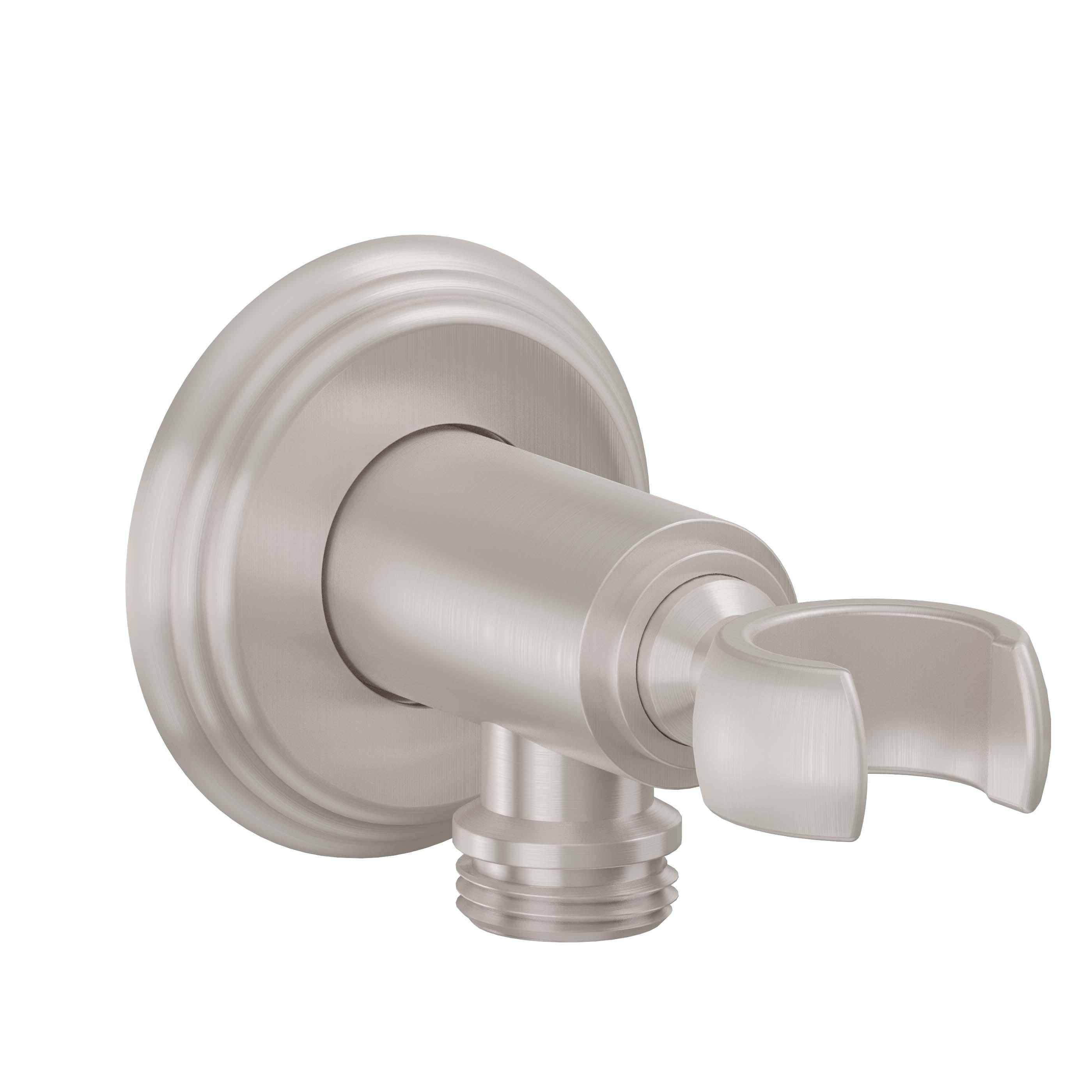 California Faucets - SH-25-60-SN -  Supply Elbow with Handshower Holder - Line Base - Satin Nickel  - Del Mar