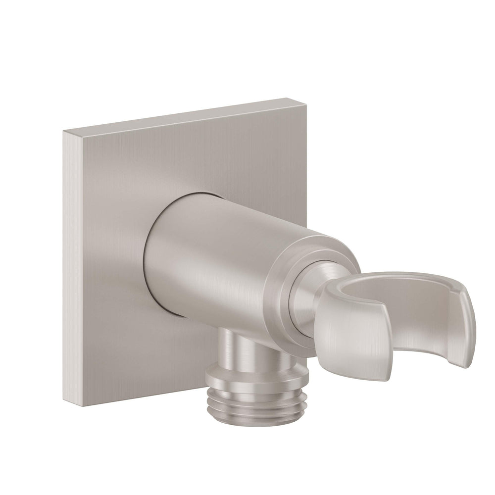 California Faucets - SH-25-77-SN -  Supply Elbow with Handshower Holder - Square Base - Satin Nickel  - Morro Bay