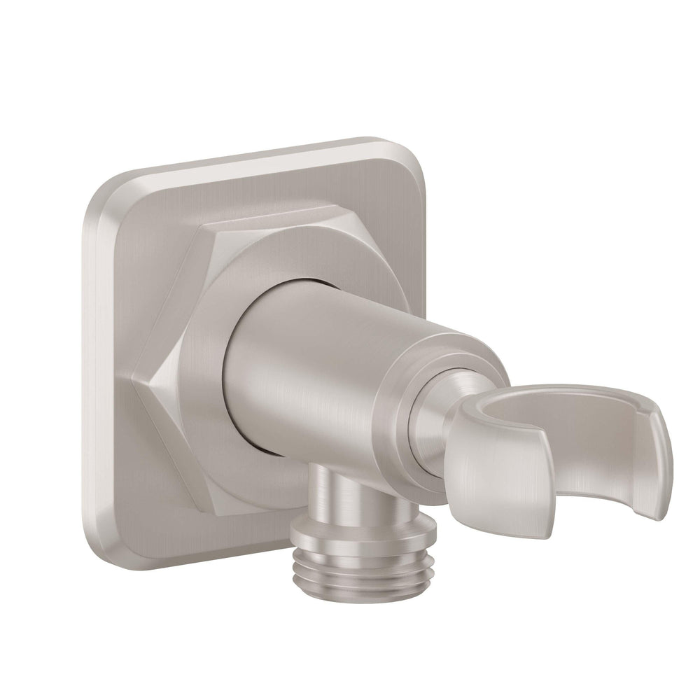 California Faucets - SH-25-85-SN -  Supply Elbow with Handshower Holder - Quad Base - Satin Nickel  - Steampunk Bay