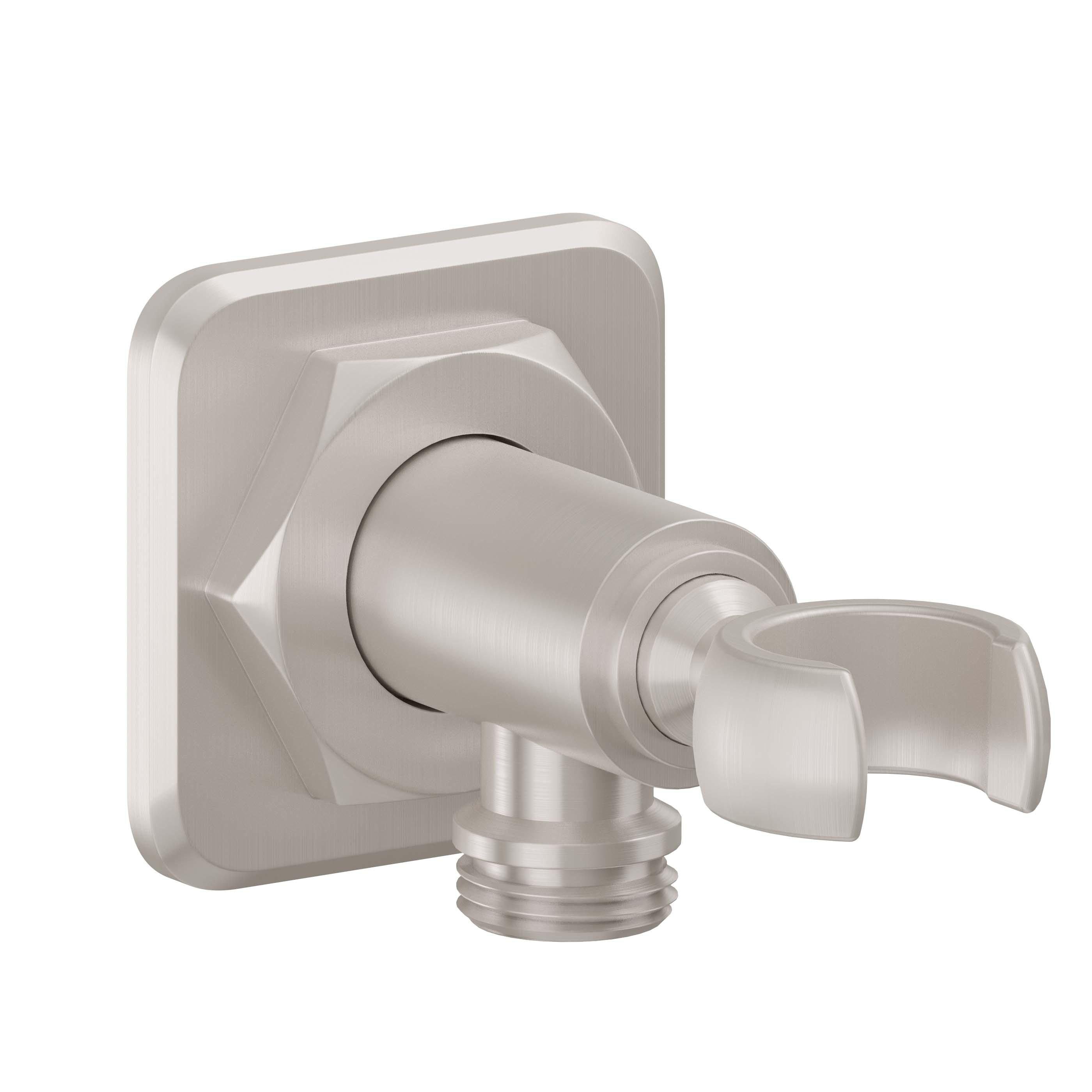 California Faucets - SH-25-85-SN -  Supply Elbow with Handshower Holder - Quad Base - Satin Nickel  - Steampunk Bay