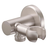 California Faucets - SH-25S-C1-SN - Decorative Supply Elbow with Swivel Handshower Holder - Round Base - Satin Nickel 