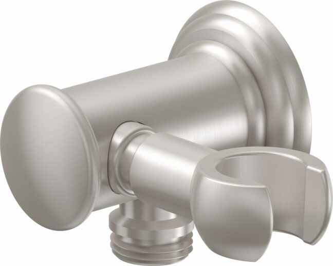 California Faucets - SH-25S-42-SN - Decorative Supply Elbow with Swivel Handshower Holder - Line Base - Satin Nickel 