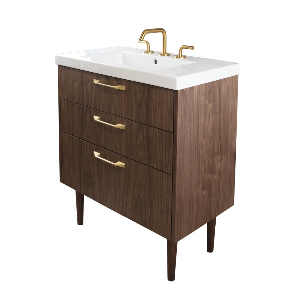 Floor standing vanity with six drawers. K160 cabinet pull included, specify finish. Vanity top sink 5215 sold separately. NOT INCLUDED in Quick-Ship program. W: 47-1/2", D: 17-7/8", H: 24-1/2"