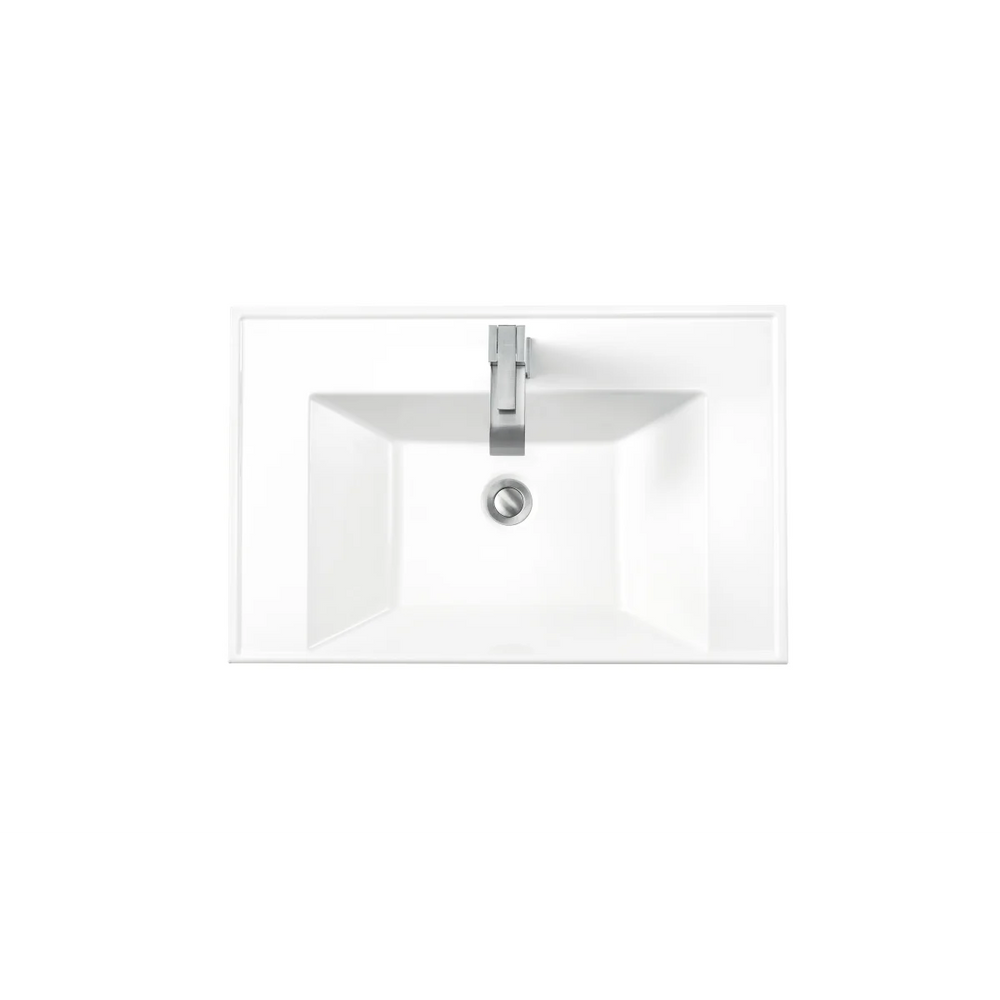 James Martin Vanities 27.6" Solid Surface Vanity Top with 1 Integrated Stone Composite Sink and 1 Faucet Hole