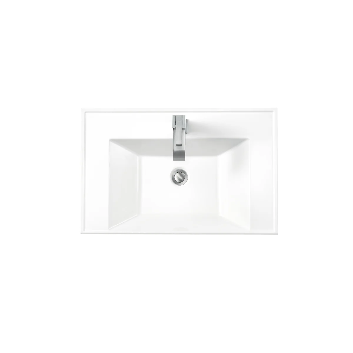 James Martin Vanities 27.6" Solid Surface Vanity Top with 1 Integrated Stone Composite Sink and 1 Faucet Hole