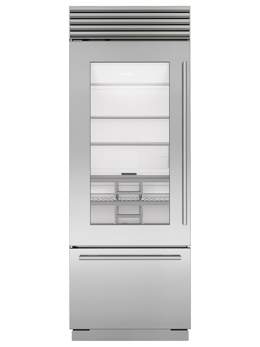 30" Classic Over-and-Under Refrigerator/Freezer with Glass Door