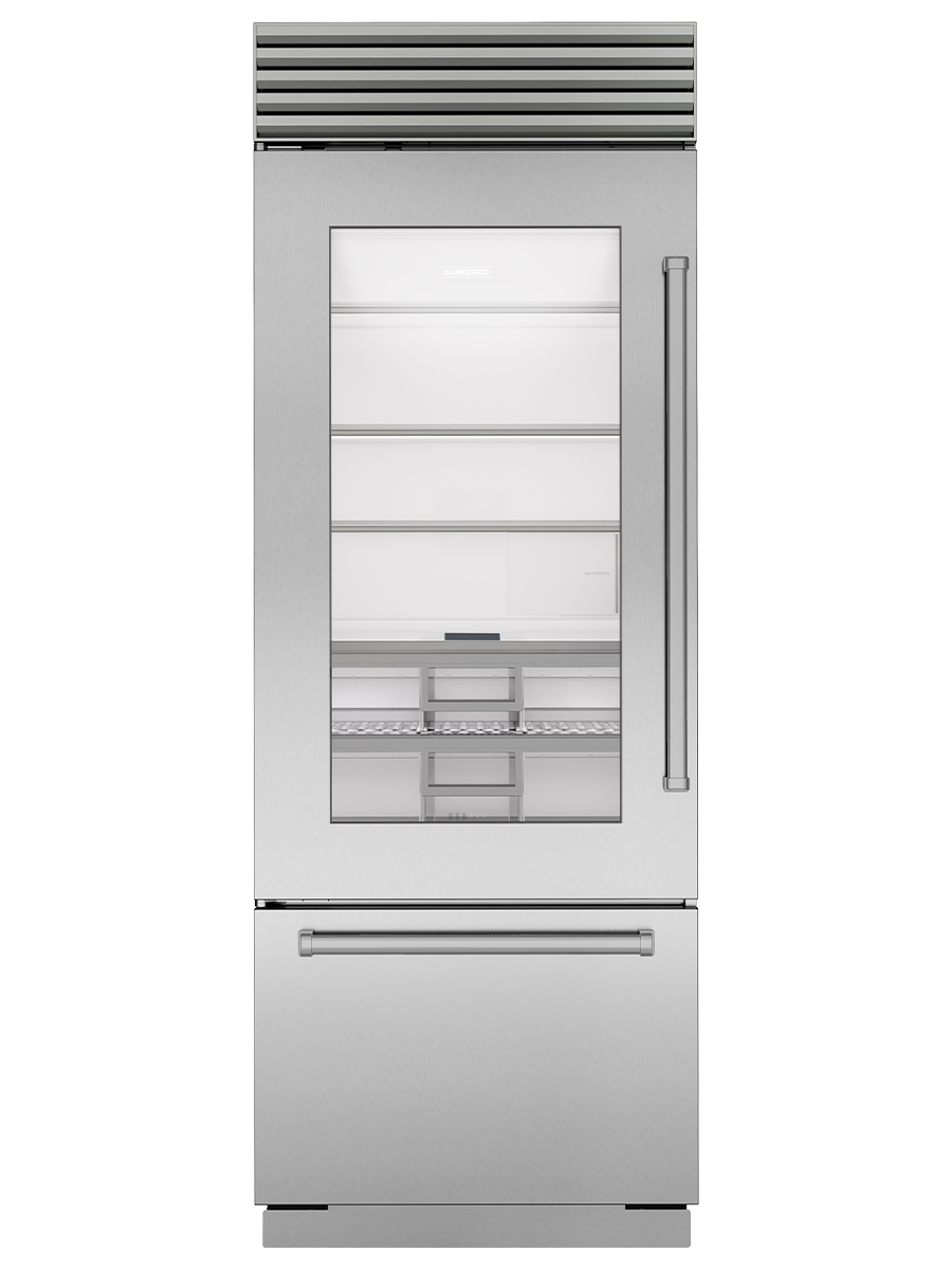 30" Classic Over-and-Under Refrigerator/Freezer with Glass Door