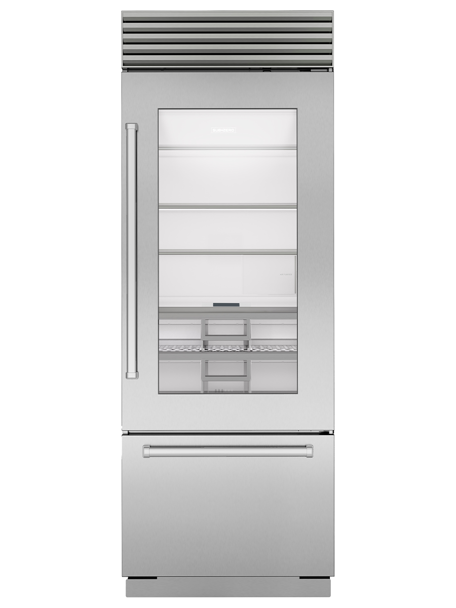30" Classic Over-and-Under Refrigerator/Freezer with Glass Door