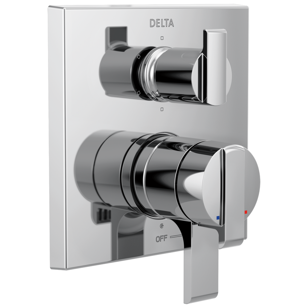 Delta Ara®: Angular Modern Monitor® 17 Series Valve Trim with 6-Setting Integrated Diverter
