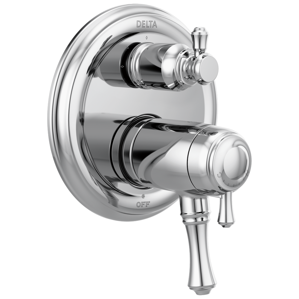 Delta Cassidy™: Traditional 2-Handle TempAssure® 17T Series Valve Trim with 3-Setting Integrated Diverter