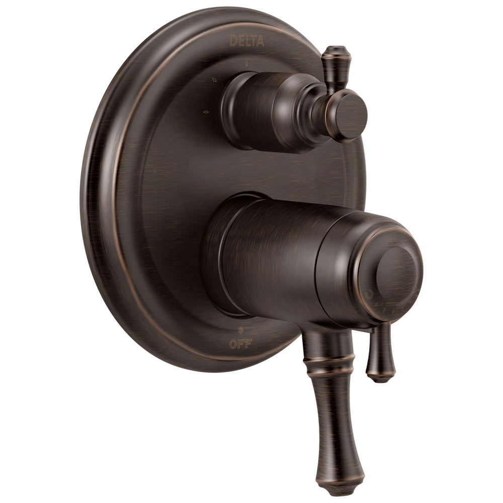 Delta Cassidy™: Traditional 2-Handle TempAssure® 17T Series Valve Trim with 3-Setting Integrated Diverter