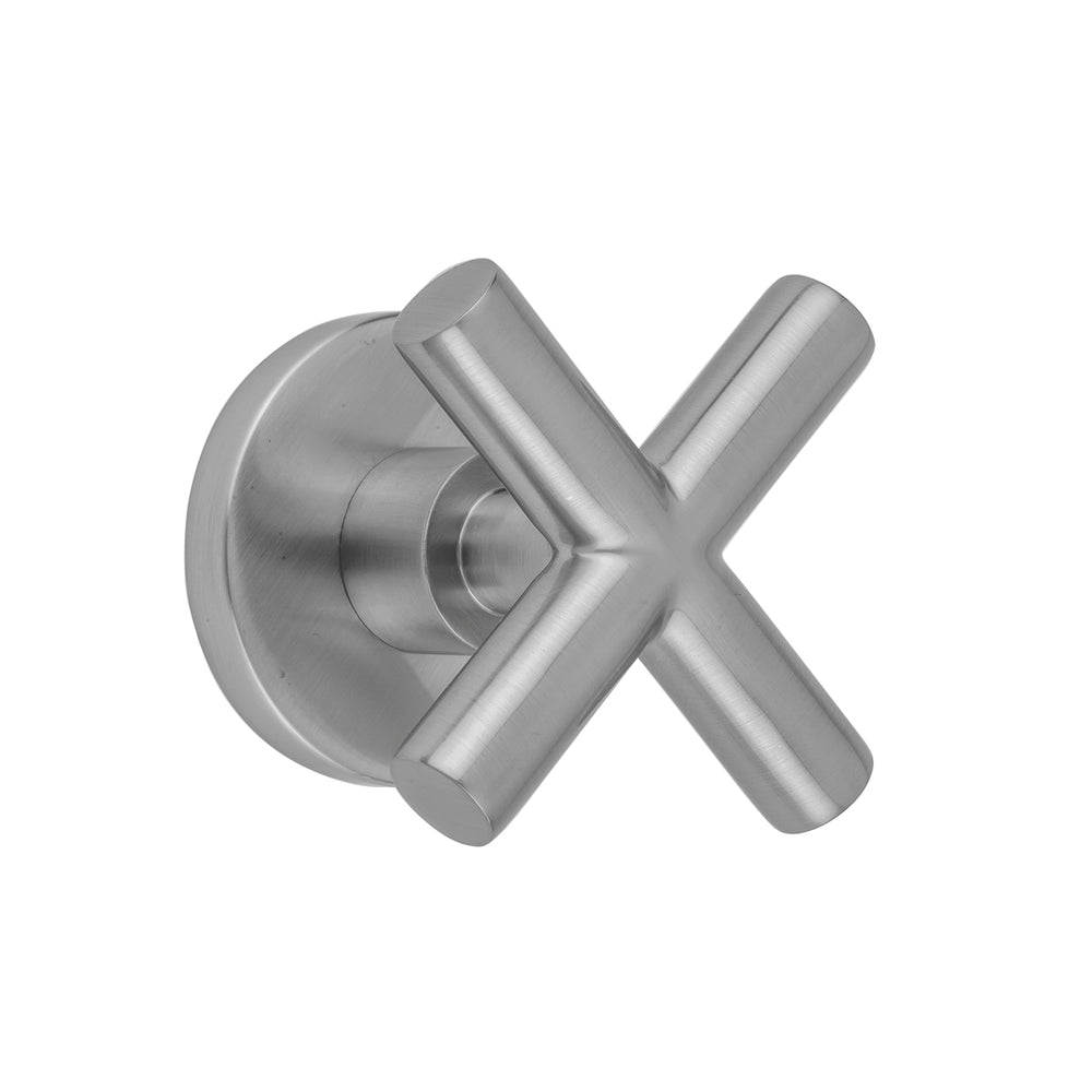 Contempo Hub Base Cross Handle with Round Escutcheon Trim for Exacto Volume Controls and Diverters (J-VC34 / J-VC12 / J-20682 / J-20686 / J-20688 / J-20687 / J-20689) in Multiple Finishes