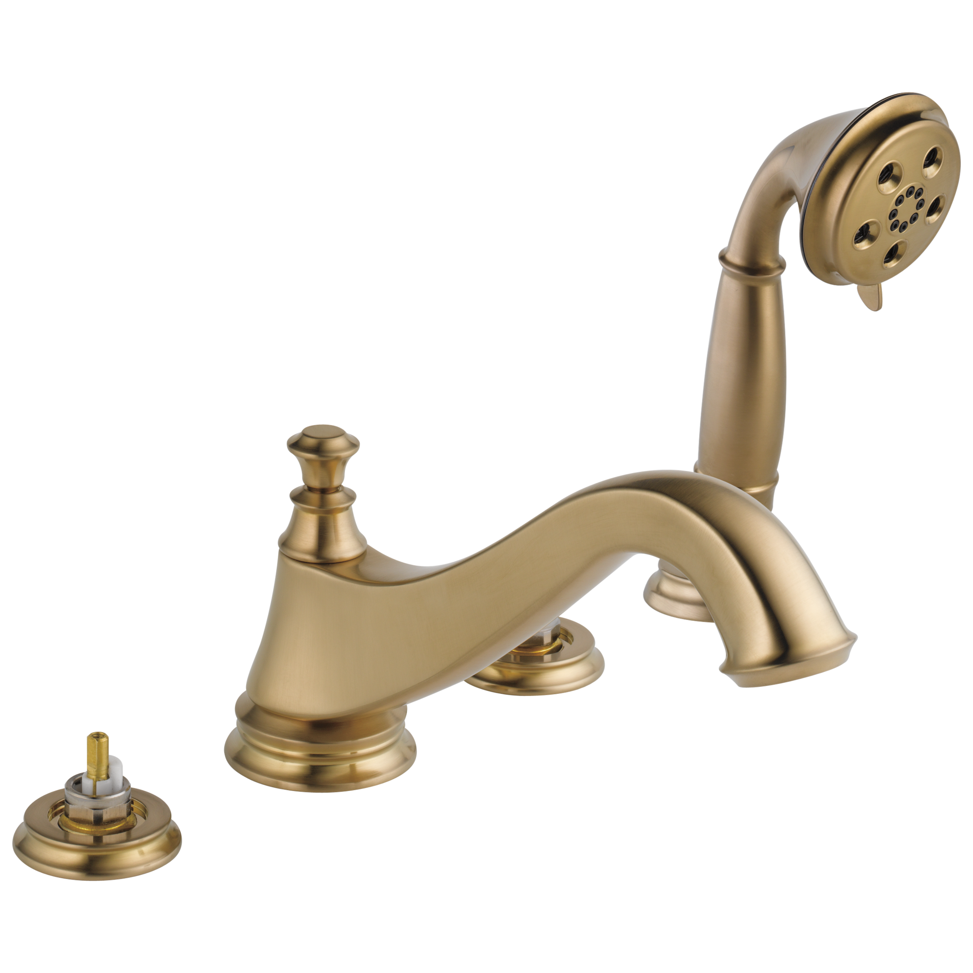 Delta Cassidy™: Roman Tub Trim with Hand Shower - Low Arc Spout - Less Handles