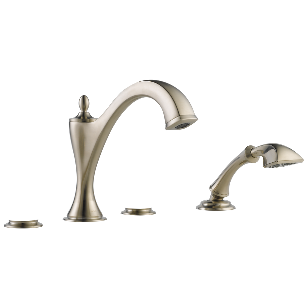 Brizo Charlotte®: Roman Tub Faucet with Hand Shower Trim - Less Handles