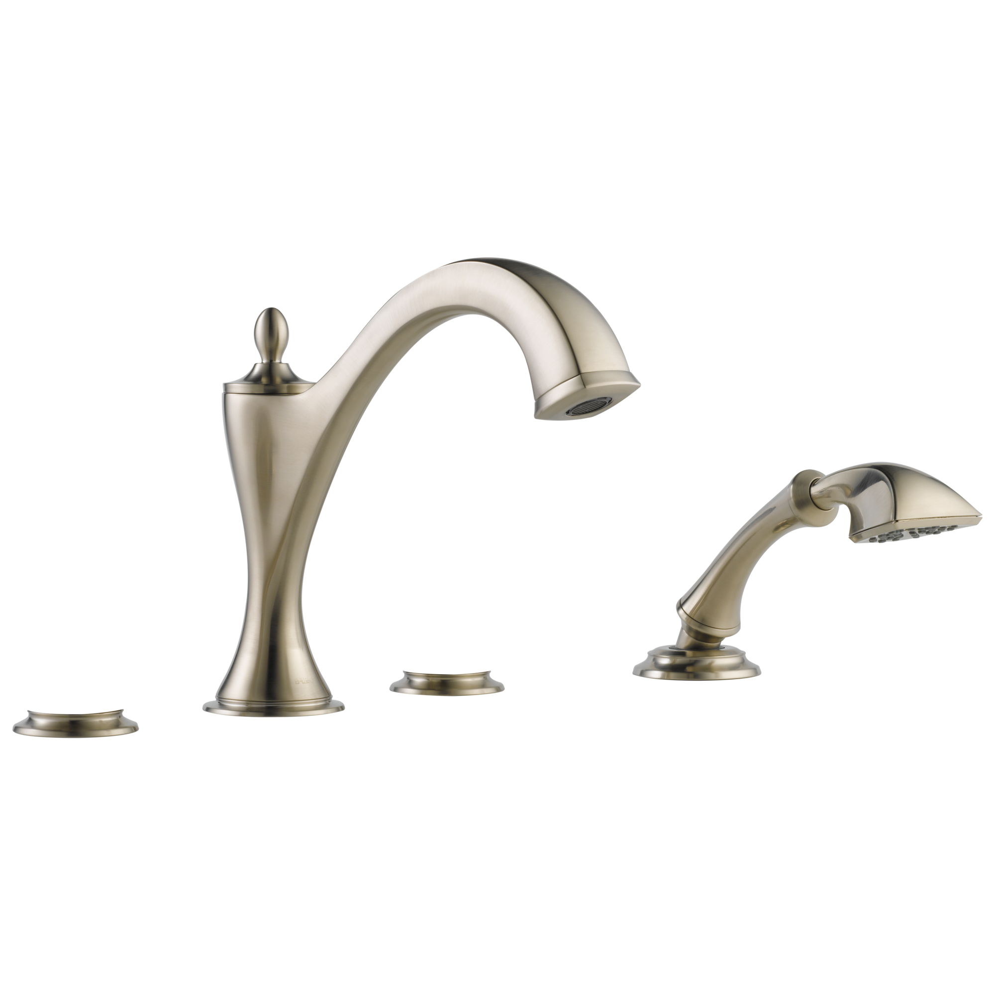 Brizo Charlotte®: Roman Tub Faucet with Hand Shower Trim - Less Handles