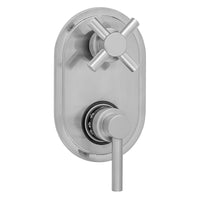 Oval Plate with Contempo Low Lever Thermostatic Valve with Contempo Cross Built-in 2-Way Or 3-Way Diverter/Volume Controls (J-TH34-686 / J-TH34-687 / J-TH34-688 / J-TH34-689) in Multiple Finishes - Maison&Co.
