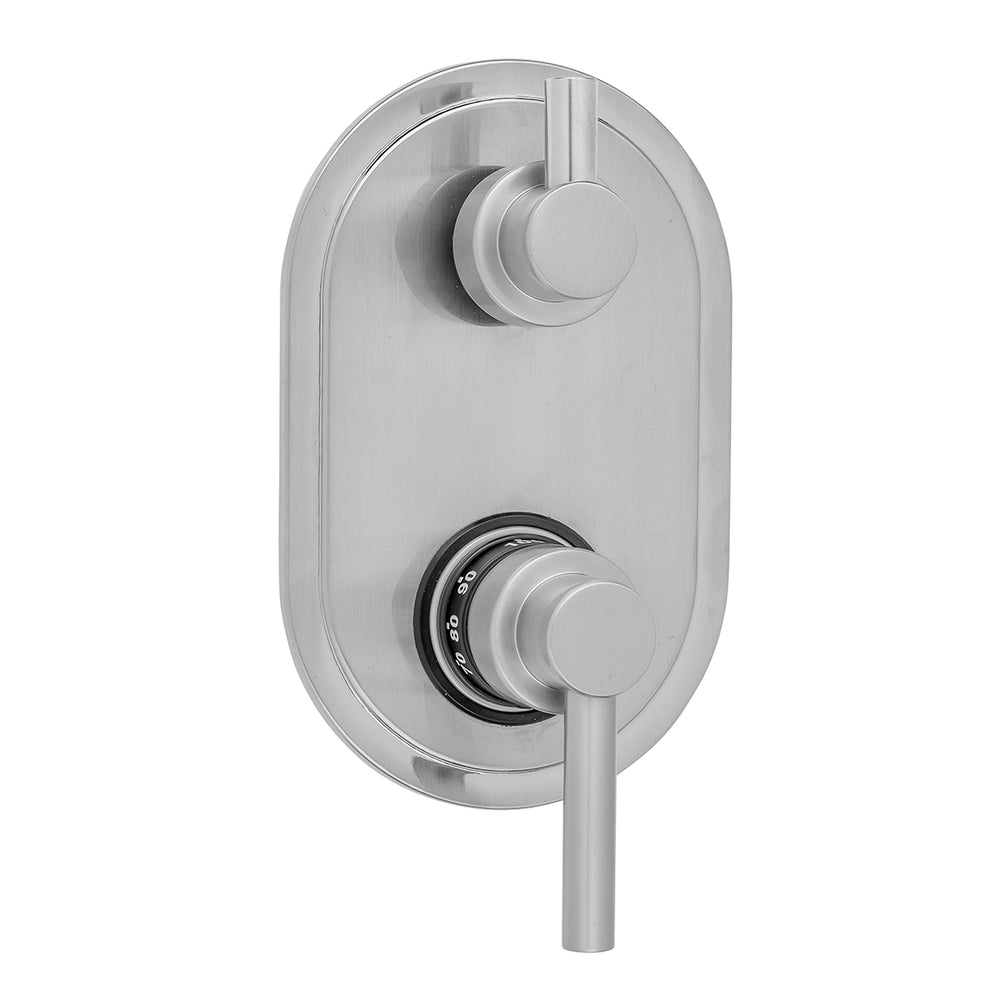 Oval Plate with Contempo Low Lever Thermostatic Valve with Short Peg Lever Built-in 2-Way Or 3-Way Diverter/Volume Controls (J-TH34-686 / J-TH34-687 / J-TH34-688 / J-TH34-689) in Multiple Finishes