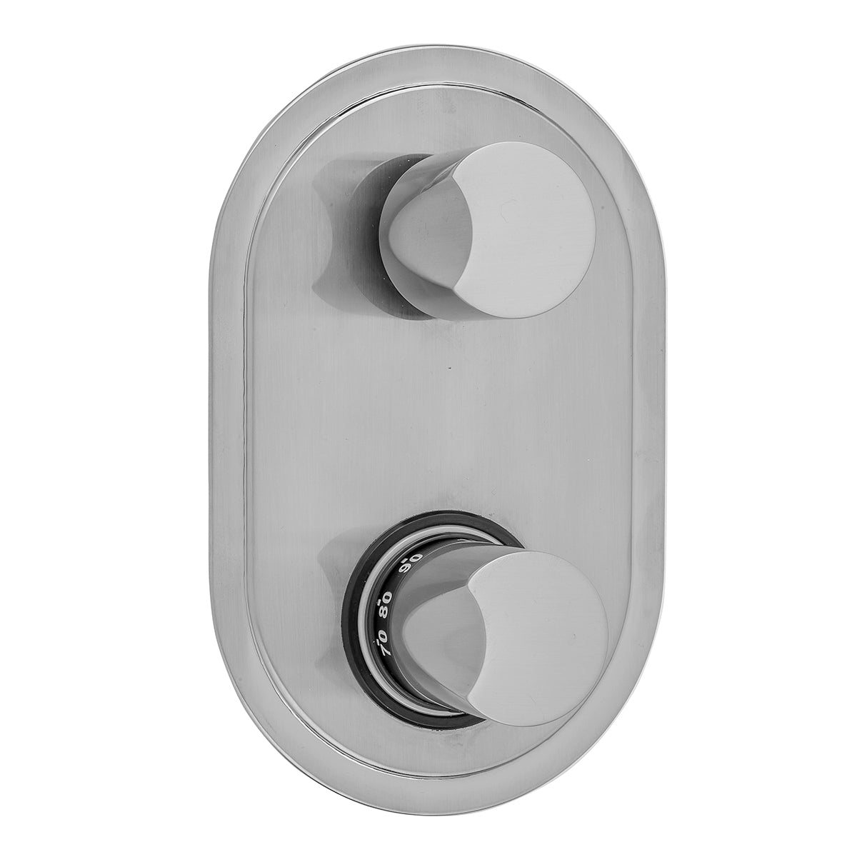 Oval Plate with Thumb Thermostatic Valve with Thumb Built-in 2-Way Or 3-Way Diverter/Volume Controls (J-TH34-686 / J-TH34-687 / J-TH34-688 / J-TH34-689) in Multiple Finishes