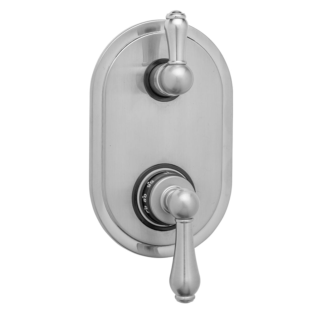 Oval Plate with Regency Thermostatic Valve with Regency Peg Lever Built-in 2-Way Or 3-Way Diverter/Volume Controls (J-TH34-686 / J-TH34-687 / J-TH34-688 / J-TH34-689) in Multiple Finishes