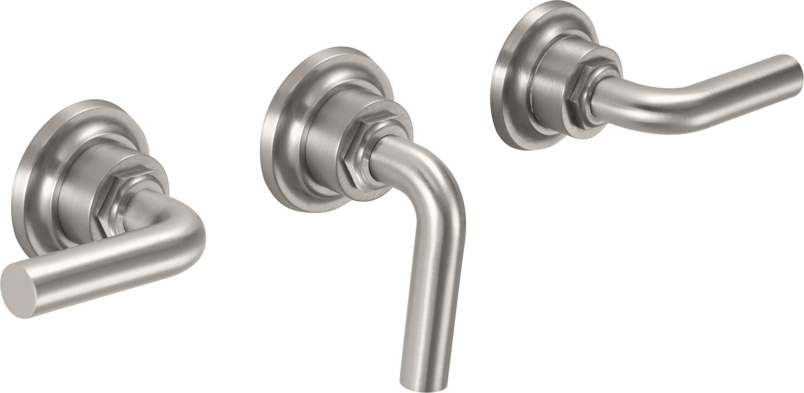 California Faucets - TO-3003L-SN - 3 Handle Tub and Shower Trim Only - Satin Nickel  - Descanso