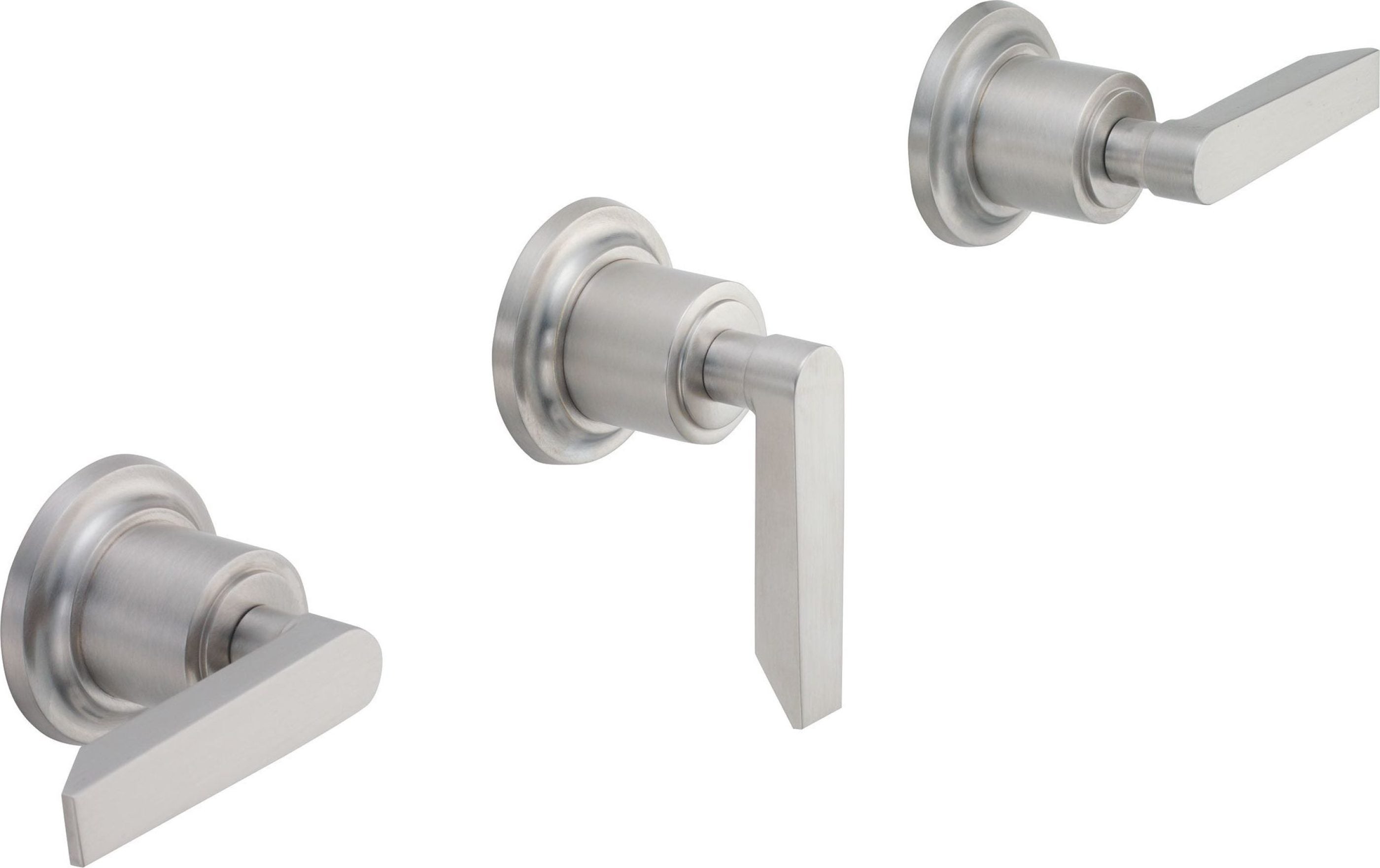 California Faucets - TO-4503L-SN - 3 Handle Tub and Shower Trim Only - Satin Nickel  - Rincon Bay