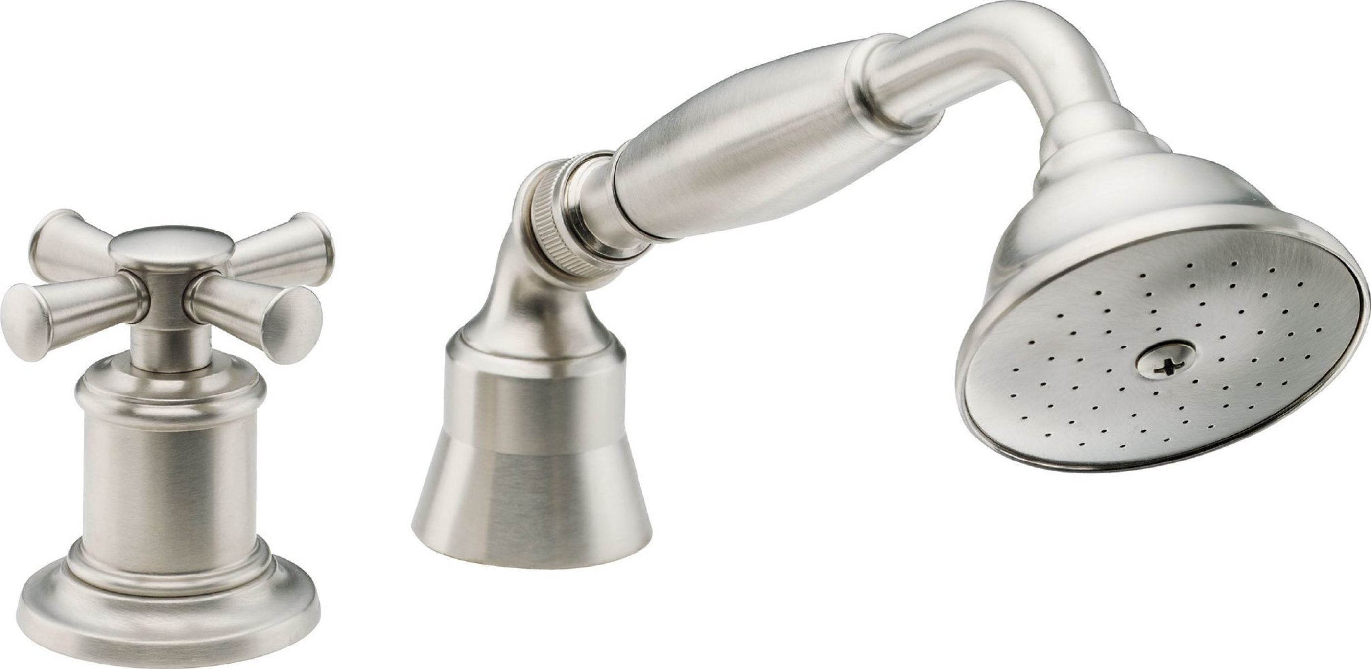 California Faucets - 48X.13M.18-SN - Complete Handshower & Diverter for Roman Tub - Satin Nickel  - Miramar