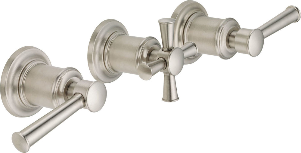 California Faucets - TO-4803L-SN - 3 Handle Tub and Shower Trim Only - Satin Nickel  - Miramar