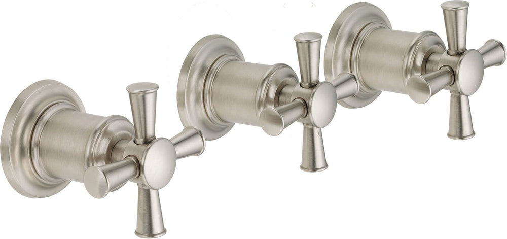 California Faucets - TO-4803XL-SN - 3 Handle Tub and Shower Trim Only - Satin Nickel  - Miramar