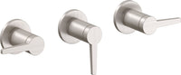 California Faucets - TO-5303L-SN - 3 Handle Tub and Shower Trim Only - Satin Nickel  - D Street