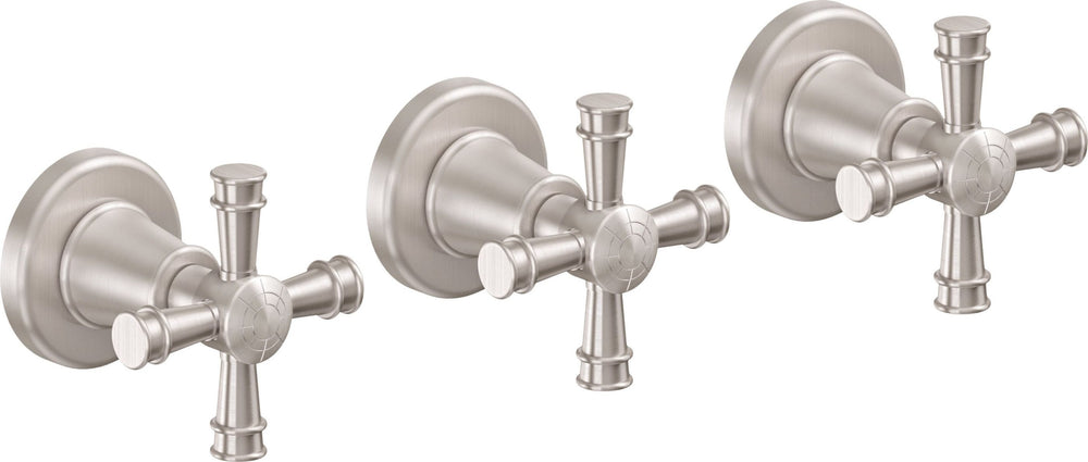 California Faucets - TO-C103XL-SN - 3 Handle Tub and Shower Trim Only - Satin Nickel  - Trousdale