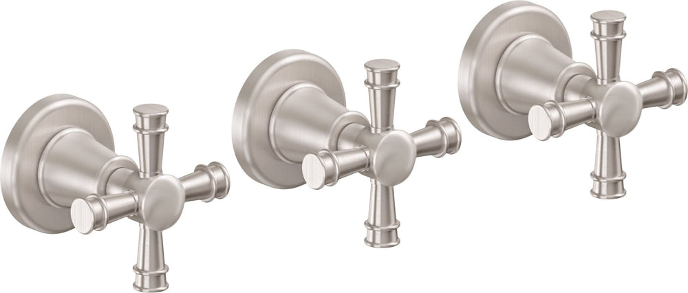 California Faucets - TO-C103XSL-SN - 3 Handle Tub and Shower Trim Only - Satin Nickel  - Trousdale