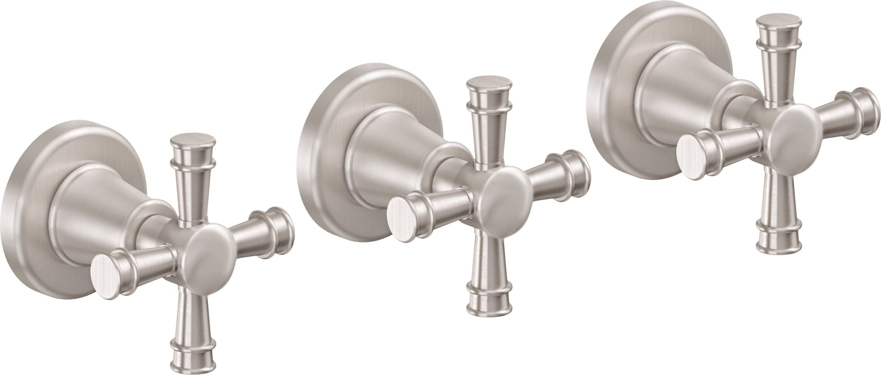 California Faucets - TO-C103XSL-SN - 3 Handle Tub and Shower Trim Only - Satin Nickel  - Trousdale